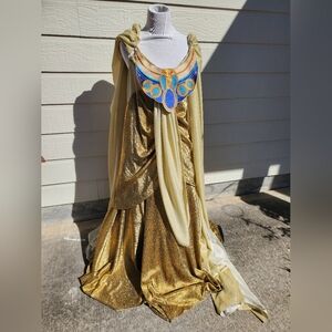 Golden Cleopatra Goddess Long Dress Cape Theater Plus Size 2x